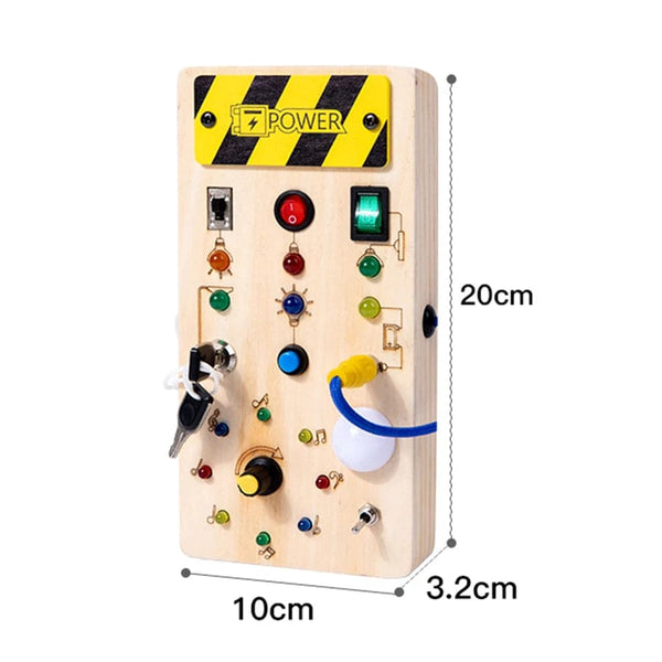 Planet Gates Montessori Busy Board Sensory Toys Wooden With LED Light Switch Control Board Travel Activities Children Games For 2-4 Years Old