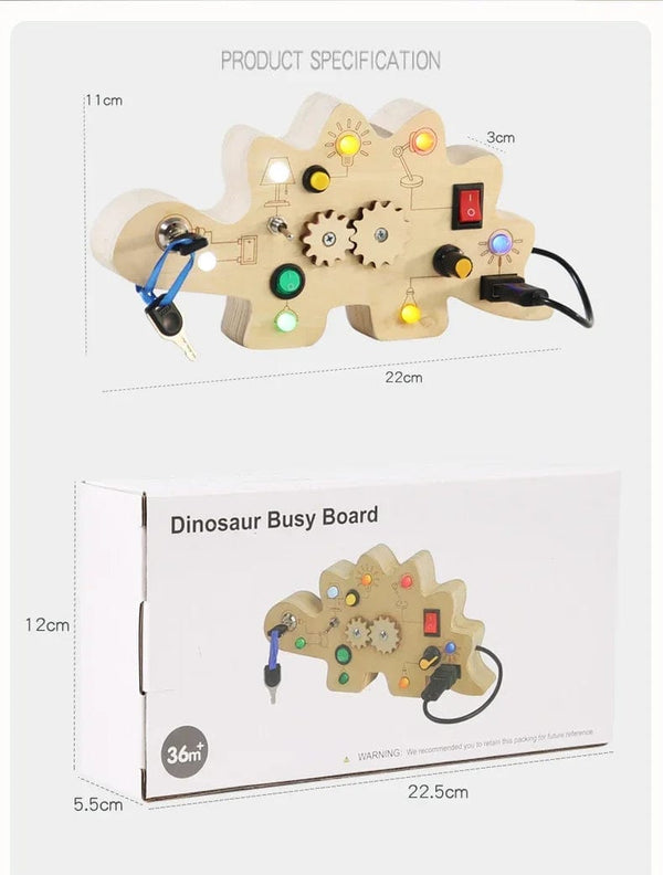 Planet Gates Montessori Busy Board Sensory Toys Wooden With LED Light Switch Control Board Travel Activities Children Games For 2-4 Years Old