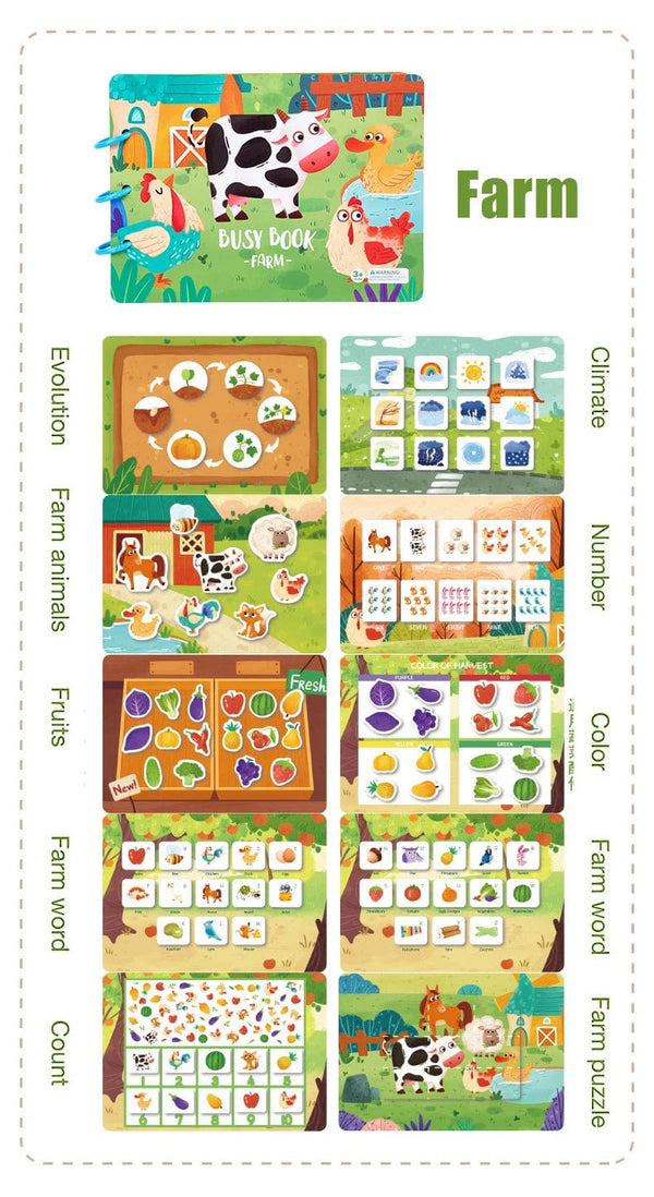 Planet Gates Montessori Busy Book for Kids Sticker Quiet Book Baby Early Educational Toy toddlers Matching Puzzles Game Learning Toys Gifts