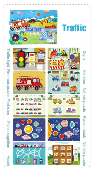 Planet Gates Montessori Busy Book for Kids Sticker Quiet Book Baby Early Educational Toy toddlers Matching Puzzles Game Learning Toys Gifts