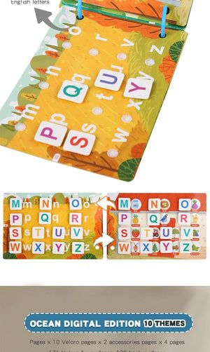 Planet Gates Montessori Busy Book Sticker Quiet Book for Kids Early Educational Toy Toddlers Matching Puzzles Game Baby Learning Toys Gifts