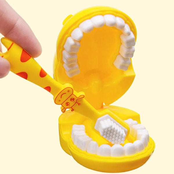 Planet Gates Montessori Educational Toys Cute Giraffe Dental Doctor Role-playing Games Tooth Brush Pretend Play Kids Toys for Children Gifts