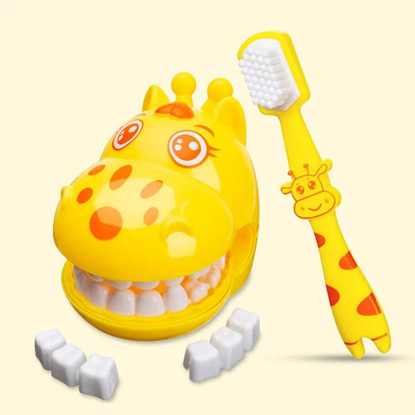 Planet Gates Montessori Educational Toys Cute Giraffe Dental Doctor Role-playing Games Tooth Brush Pretend Play Kids Toys for Children Gifts