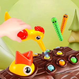 Planet Gates Montessori Educational Toys for Children Woodpecker Catch Worms Toy Toddler Kids Magnetic Games for Babi Development Busy Board