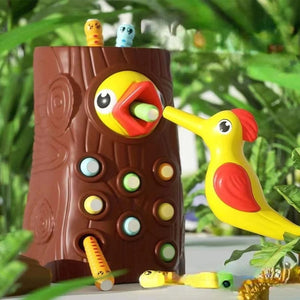 Planet Gates Montessori Educational Toys for Children Woodpecker Catch Worms Toy Toddler Kids Magnetic Games for Babi Development Busy Board