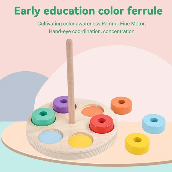 Planet Gates Montessori Infant Wooden Toys Target Box Rolling Drum Color Shape Cognition Match Educational Sensory Baby Teaching Aid Gifts
