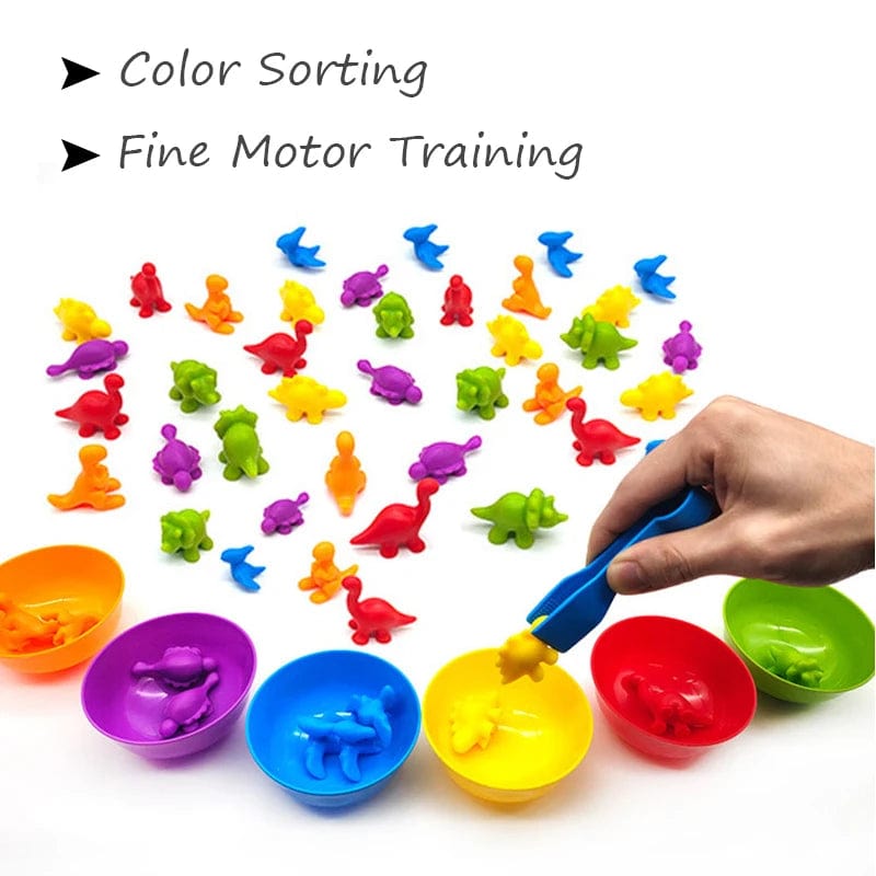 Planet Gates Montessori Material Rainbow Counting Bear Math Toys Animal Dinosaur Color Sorting Matching Game Children Educational Sensory Toy