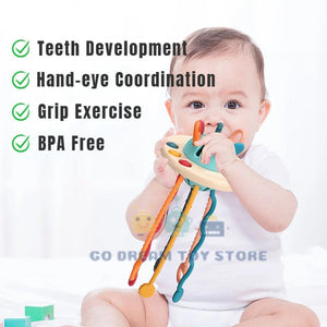 Planet Gates Montessori Sensory Development Baby Toys Pull String Finger Grasp Training Early Learning Education Toys Teething BPA Free 1-3Y