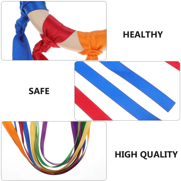 Planet Gates Montessori Style Sensory Toy BPA-free Non-toxic Baby Ribbon Ring Newborns Upwards Develop Colour Recognition Sensory Toy