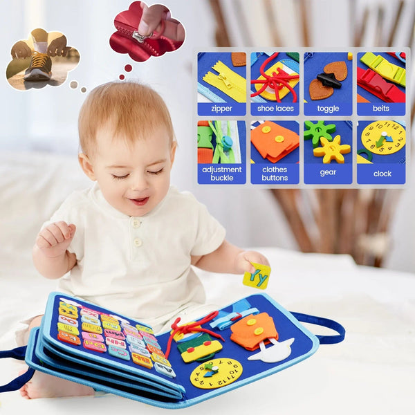 Planet Gates Montessori Toddler Busy Board Educational Activity for Basic Dress Motor Skills Baby Learning Toys for Travel