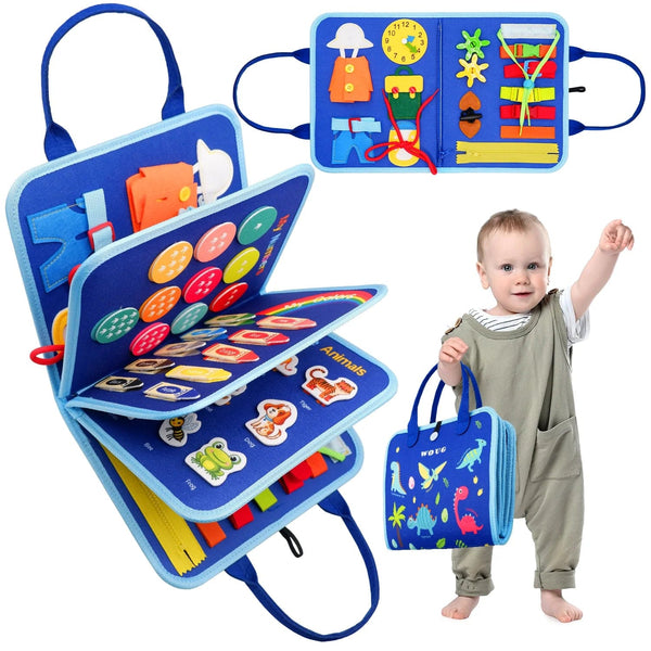 Planet Gates Montessori Toddler Busy Board Educational Activity for Basic Dress Motor Skills Baby Learning Toys for Travel