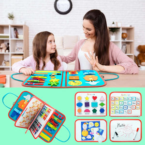 Planet Gates Montessori Toddler Busy Board Educational Activity for Basic Dress Motor Skills Baby Learning Toys for Travel