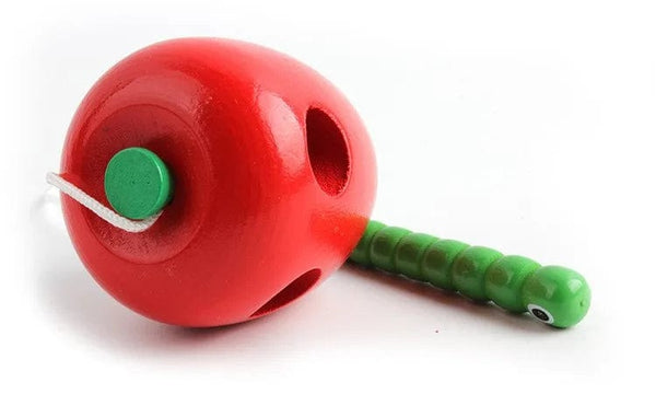 Planet Gates Montessori Toy Worm Eat Fruit Wooden Puzzle Toy Kids Fingers Flexible Training Twisting Worm Educational Toys for Children Gifts