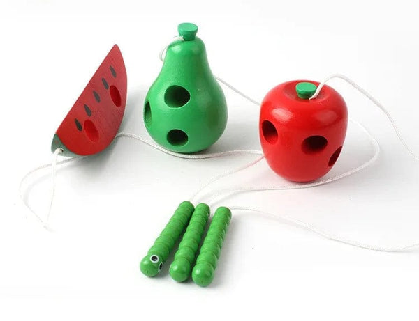 Planet Gates Montessori Toy Worm Eat Fruit Wooden Puzzle Toy Kids Fingers Flexible Training Twisting Worm Educational Toys for Children Gifts
