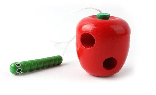 Planet Gates Montessori Toy Worm Eat Fruit Wooden Puzzle Toy Kids Fingers Flexible Training Twisting Worm Educational Toys for Children Gifts