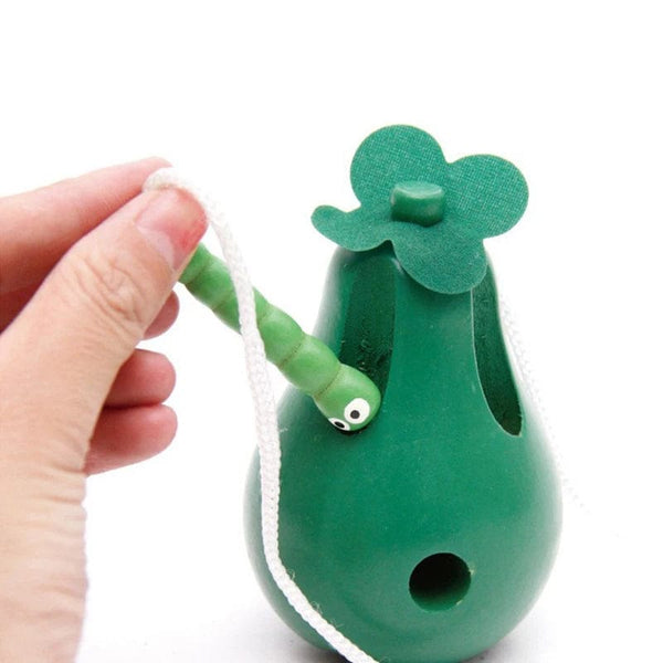 Planet Gates Montessori Toy Worm Eat Fruit Wooden Puzzle Toy Kids Fingers Flexible Training Twisting Worm Educational Toys for Children Gifts