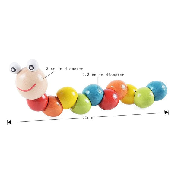 Planet Gates Montessori Toy Worm Eat Fruit Wooden Puzzle Toy Kids Fingers Flexible Training Twisting Worm Educational Toys for Children Gifts