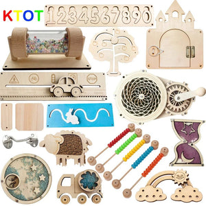 Planet Gates Montessori Toys Busy Board Diy Accessories Learning Education Busy Board Games for Baby Activity Board Components Wooden Parts