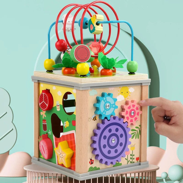 Planet Gates Montessori Wooden Children's Toys Multifunction Beaded Treasure Box Preschool Baby Building Blocks Early Education Kids Toys