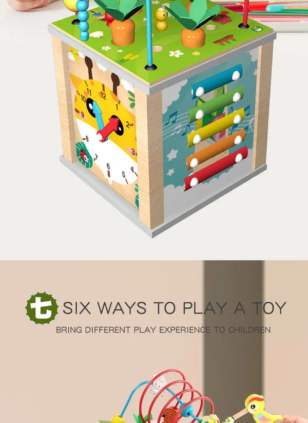 Planet Gates Montessori Wooden Children's Toys Multifunction Beaded Treasure Box Preschool Baby Building Blocks Early Education Kids Toys