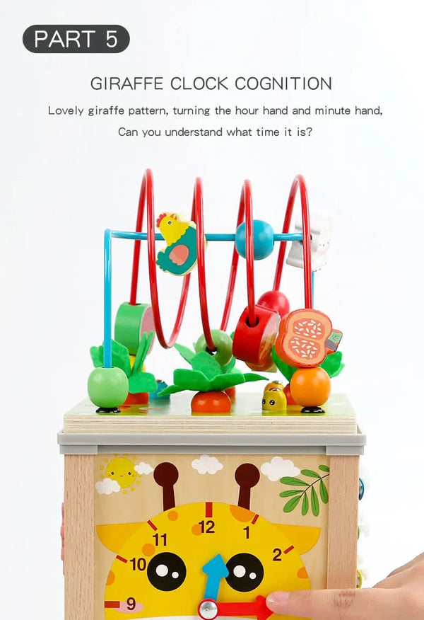 Planet Gates Montessori Wooden Children's Toys Multifunction Beaded Treasure Box Preschool Baby Building Blocks Early Education Kids Toys