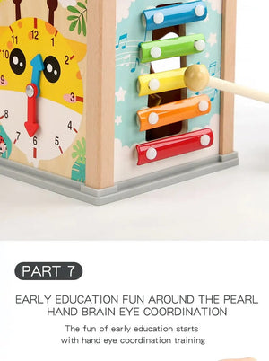 Planet Gates Montessori Wooden Children's Toys Multifunction Beaded Treasure Box Preschool Baby Building Blocks Early Education Kids Toys