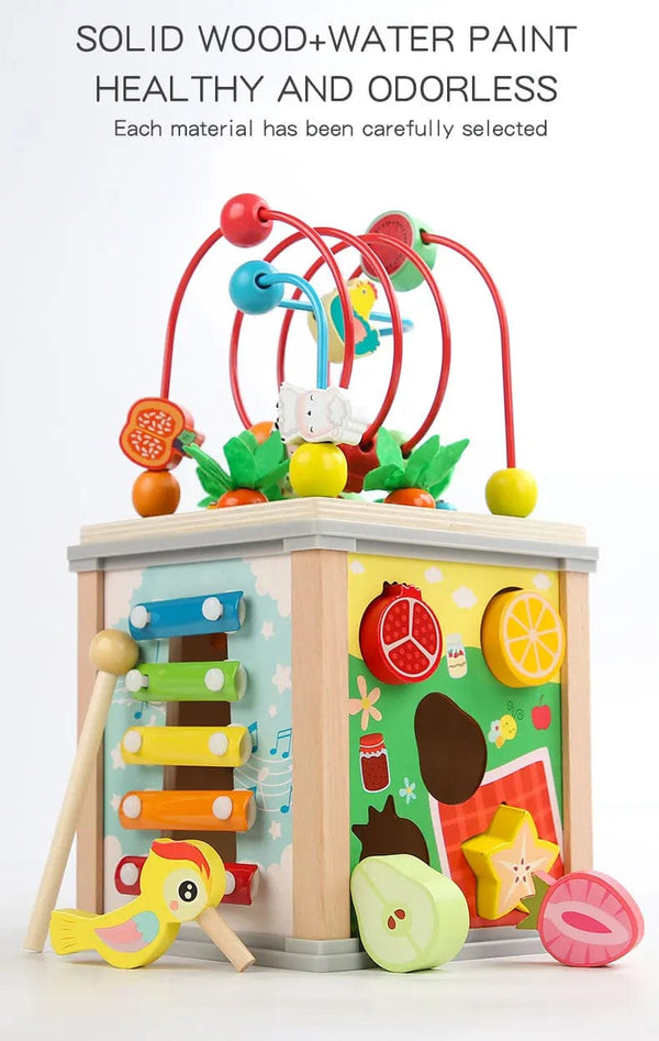 Planet Gates Montessori Wooden Children's Toys Multifunction Beaded Treasure Box Preschool Baby Building Blocks Early Education Kids Toys