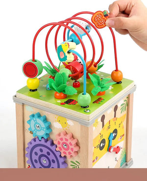 Planet Gates Montessori Wooden Children's Toys Multifunction Beaded Treasure Box Preschool Baby Building Blocks Early Education Kids Toys