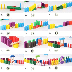 Planet Gates Montessori Wooden Toy Domino Institution Accessories Organ Blocks Set Hand-Eye Coordination Dominoes Games Kids Educational Toy