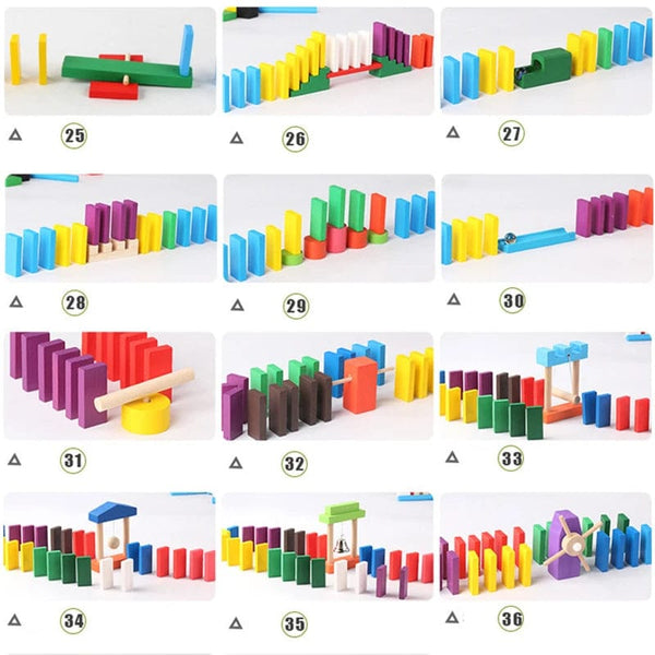 Planet Gates Montessori Wooden Toy Domino Institution Accessories Organ Blocks Set Hand-Eye Coordination Dominoes Games Kids Educational Toy