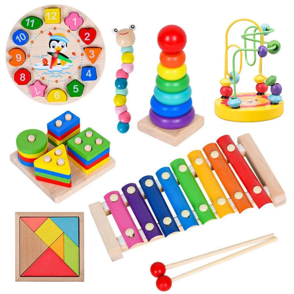 Planet Gates Montessori Wooden Toys for Babies 1 2 3 Years Boy Girl Gift Baby Development Games Wood Puzzle for Kids Educational Learning Toy
