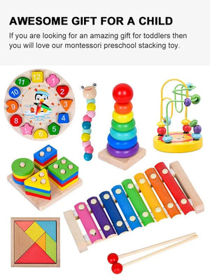 Planet Gates Montessori Wooden Toys for Babies 1 2 3 Years Boy Girl Gift Baby Development Games Wood Puzzle for Kids Educational Learning Toy