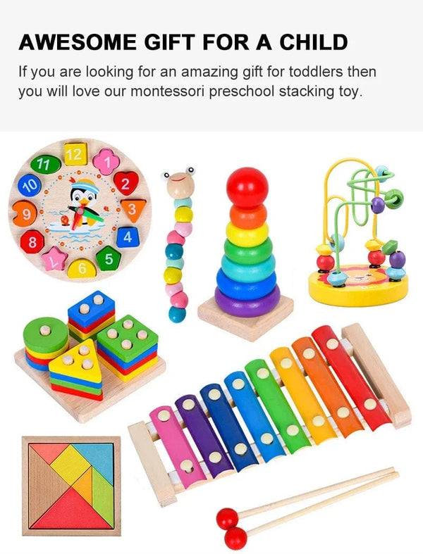Planet Gates Montessori Wooden Toys for Babies 1 2 3 Years Boy Girl Gift Baby Development Games Wood Puzzle for Kids Educational Learning Toy
