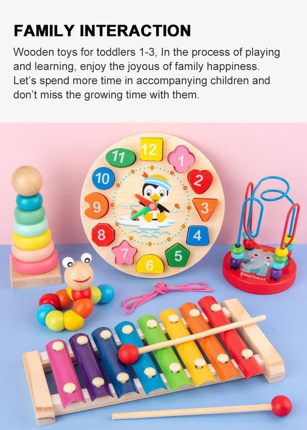 Planet Gates Montessori Wooden Toys for Babies 1 2 3 Years Boy Girl Gift Baby Development Games Wood Puzzle for Kids Educational Learning Toy