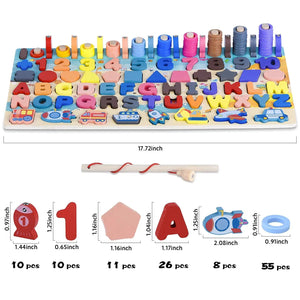 Planet Gates Montessori Wooden Toys Kids Busy Board Animal Math Fishing Numbers Matching Digital Shape Educational Toys For Children Gifts