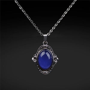 Planet Gates Mood Necklaces Retro Palace Elliptic Jewelry Pendant Necklace Temperature Control Color Change Necklace Stainless Steel Chain