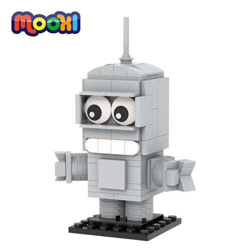 Planet Gates MOOXI Cartoon Brick 110Pcs Future World Robot Model Parts BrickHeadsed MOC Figure Building Blocks Kids Toys For Children MOC1066