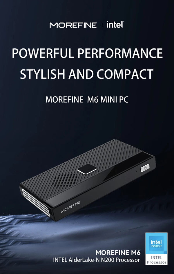 Planet Gates MOREFINE M6 Mini PC 12th Gen Intel N100/N200 Windows 11Pro DDR5 2933MHz NVMe SSD Pocket Computer PC HDMI2.0 4K@60Hz WiFi 6 BT5.2