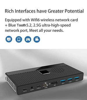 Planet Gates MOREFINE M6 Mini PC 12th Gen Intel N100/N200 Windows 11Pro DDR5 2933MHz NVMe SSD Pocket Computer PC HDMI2.0 4K@60Hz WiFi 6 BT5.2