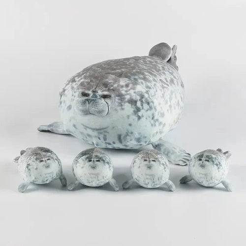 Planet Gates mother with 4 son / 40cm 40cm Mother and son Seal five-piece plush toy Seal zipper toy for boys and girls Christmas Halloween gifts