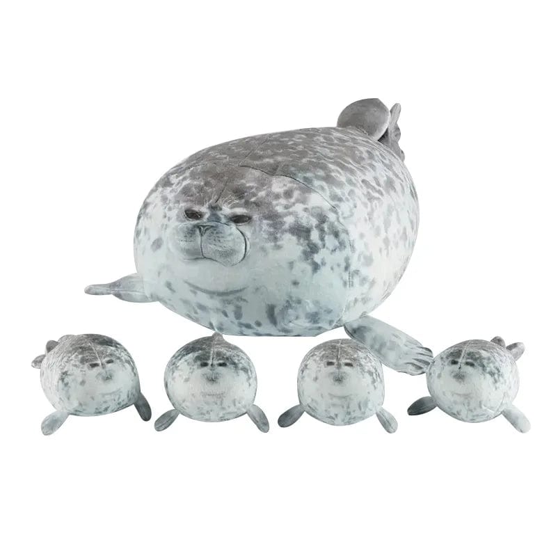 Planet Gates mother with 4 son / 40cm 40cm Mother and son Seal five-piece plush toy Seal zipper toy for boys and girls Christmas Halloween gifts