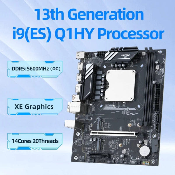 Planet Gates Motherboard+CPU DIY Gaming Computer Motherboard with Onboard 13th Kit Interposer Core CPU Q1HY ES 0000(Refer to i9 13900HK)14C20T DDR5 Desktops
