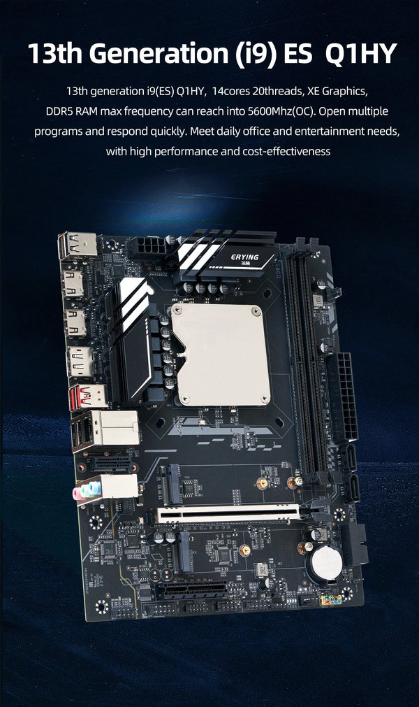 Planet Gates Motherboard+CPU DIY Gaming Computer Motherboard with Onboard 13th Kit Interposer Core CPU Q1HY ES 0000(Refer to i9 13900HK)14C20T DDR5 Desktops