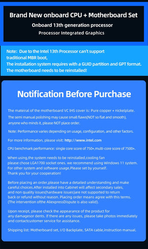 Planet Gates Motherboard+CPU DIY Gaming Computer Motherboard with Onboard 13th Kit Interposer Core CPU Q1HY ES 0000(Refer to i9 13900HK)14C20T DDR5 Desktops