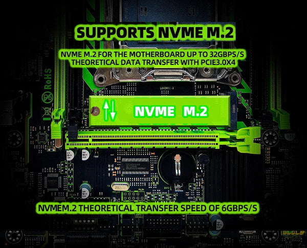 Planet Gates Motherboard+CPU+RAM ZSUS X99-8D4 Motherboard Set Kit With LGA2011-3 Xeon E5 2650 V4 CPU DDR4 16GB (1*16GB) 2133MHZ RAM Memory NVME M.2 SATA