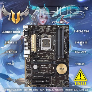 Planet Gates Motherboards Asus Z97-K R2.0 Desktop Motherboard Z97 Socket LGA 1150 i7 i5 i3 DDR3 32G SATA3 ATX