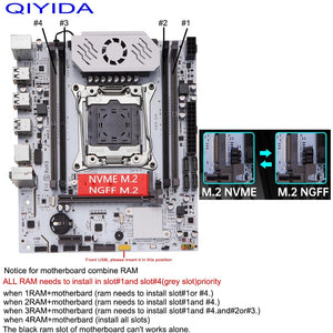 Planet Gates Motherboards QIYIDA X99 motherboard D4 LGA 2011 3 with M.2 slot Support X99 C612chip DDR4 Memory SATA3.0 USB3.0 PCI16X