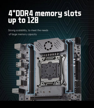 Planet Gates Motherboards QIYIDA X99 motherboard D4 LGA 2011 3 with M.2 slot Support X99 C612chip DDR4 Memory SATA3.0 USB3.0 PCI16X