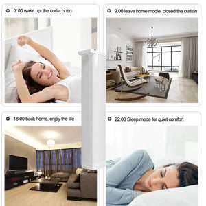 Planet Gates Motor with 4.8m Rail / Open to Left Cheap Tuya 3 Generation Shorter WiFi Curtain Motor Electric Track Rail Rod Automatic System Smart Home Curtains Remote Control