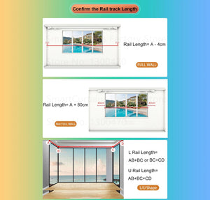 Planet Gates Motor with 4.8m Rail / Open to Left Cheap Tuya 3 Generation Shorter WiFi Curtain Motor Electric Track Rail Rod Automatic System Smart Home Curtains Remote Control